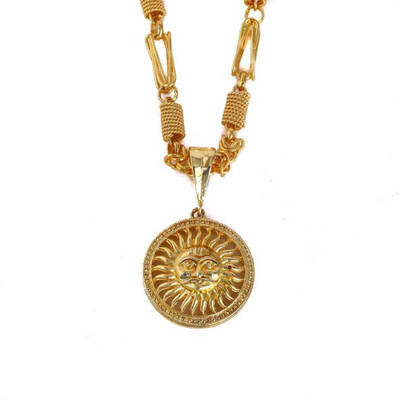 Pihoo Enterprise Suryanarayan GOLDEN & GPIN 241 (CHAIN) Gold-plated Diamond Alloy Pendant Set