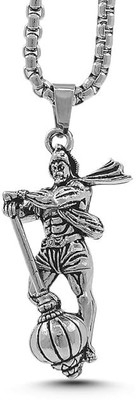 Divine rudras silver plated religious lord Hanuman bajrangbali Bala ji locket with boxer Sterling Silver Stainless Steel Pendant