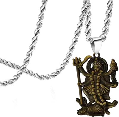 Shiv Jagdamba Lord Kali Durga Shiv Goddess of Healing Spiritual Pendant Necklace Rhodium Metal, Stainless Steel Pendant