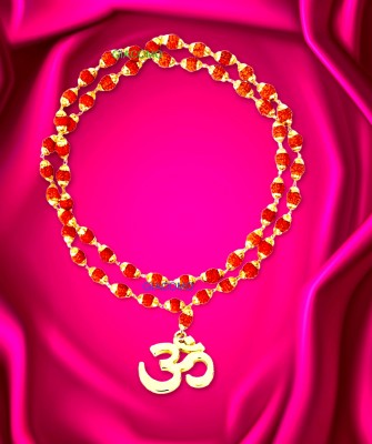 GIACOMO Lord Shiva Om Pendant With Rudraksha gold Cap Jaap Mala For Men & Women Gold-plated Beads Alloy, Brass, Wood Pendant