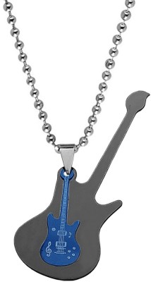 M Men Style Rock Star Guitar Musical Music Treble Clef Note Sysmbol Music Gift Pendant Rhodium Zinc, Metal Pendant