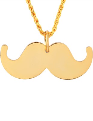 memoir Brass Goldplated Big and Broad Rajput Sikh Moustache Mooch Fashion Pendant Gold-plated Brass Pendant Set