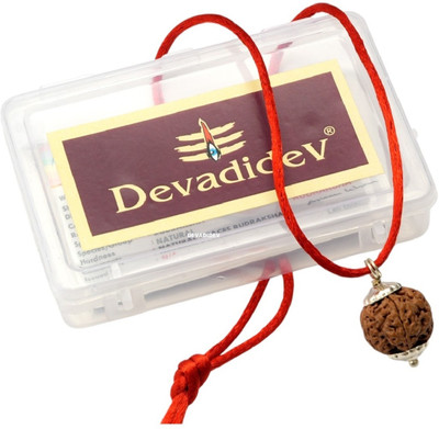 Devadidev Nepali Six Face 6 Mukhi Rudraksha Pendant With Lab Certificate Silver Wood Pendant
