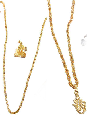 HEM RUPA Exquisite Locket and Chain Designs for Men, Boys, Women and Girls Gold-plated Metal, Brass Locket Set