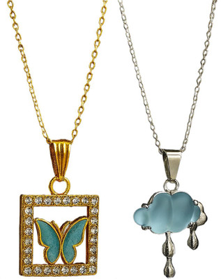 HEM RUPA Exquisite Locket and Chain Designs for Men, Boys, Women and Girls Gold-plated Metal, Metal Locket Set