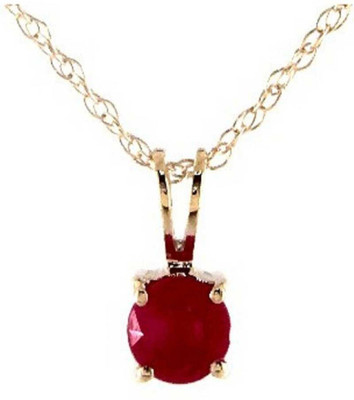 Gemzonite Ruby Pendant Manik Stone 7.25 carat Stone Astrological stone for unisex Gold-plated Ruby Stone Pendant