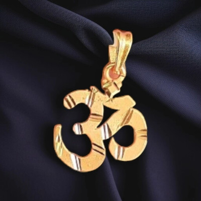 privyani OM PENDANT WITH MICRO GOLD PLATED Gold-plated Brass Pendant