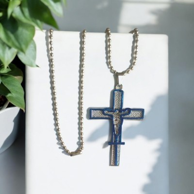 Sullery Religious Christmas Gift Jesus Cross Stainless Steel Pendant For Unisex Stainless Steel Pendant