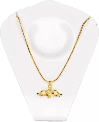 house of common JAY SHRI SHYAM Chain Pendant Set with 1 Gram Polish, 24-Inch Chain Gold-plated Brass Locket Set