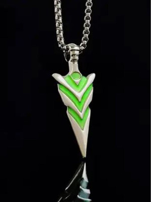 najrota Arrowhead Radium Glowing in dark locket for men and boys biker punk locket Sterling Silver Stainless Steel Pendant Set