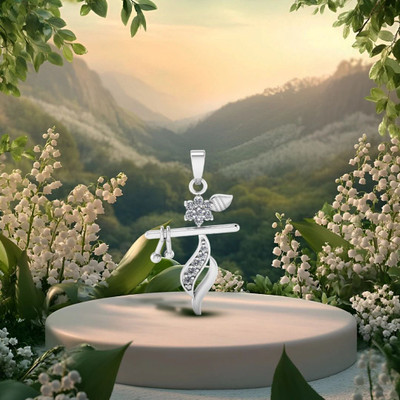 Miss Highness 925 Pure Silver Shri Krishna Flute Pendant Only without Chain – Religious Gift, Rhodium Cubic Zirconia Sterling Silver Pendant