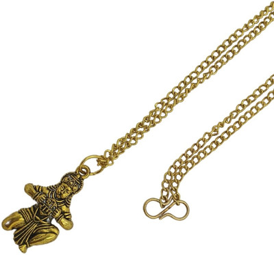 Banke Collection Most Demanded Lord Sri Shree ram Jaap HanumanJi Dotted Locket Pendant With Mala Gold-plated Brass, Alloy Locket