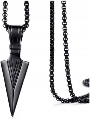 house of common High Polished The Black Stainless Steel Rocking Pendant for Men and Boys Black Silver Stainless Steel Pendant