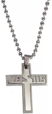M Men Style Religious Lord JESUS letter Christian Crucifix Cross Locket Stainless Steel Pendant