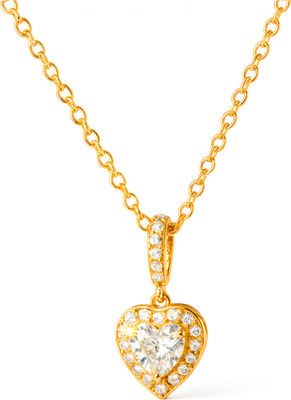 GEMSLAY Gold Plated Heart Shape Pendant Necklace with Chain for Women & Girls” Gold-plated Cubic Zirconia Brass Pendant