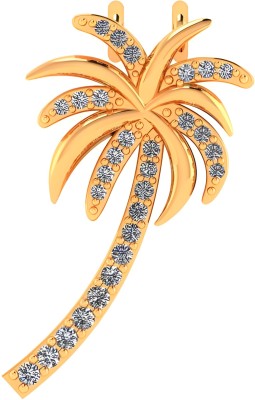 Sapphire365 Round Cut Zirconia Diamond Lakshadweep Theme Palm tree Pendant Gold-plated Cubic Zirconia Sterling Silver Pendant