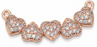 forevershine Premium AD Stone Rose Gold Plated Heart Pendant Locket Alloy Pendant