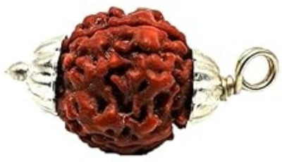 Anandam 3 Mukhi Rudraksha with Silver Capping | Lab Tested & X-ray Certified Wood Pendant