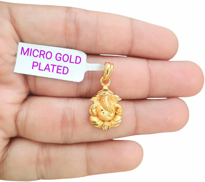 SAPNAPALACE GANPATI JI MINI DIVINE GOLD PLATED PENDANT Gold-plated Brass Locket