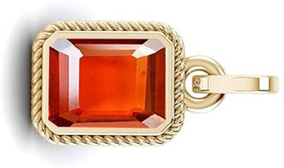 jemskart 9.25 Ratti Quality Natural Hessonite Garnet Gomed Pendant for Women's and Men's Gold-plated Garnet Brass Pendant