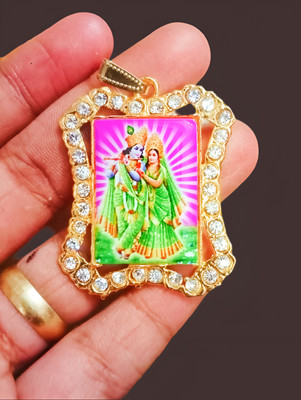 GURUJI CREATION Radha Krishna blessing pendent Radha Krishna pendant|| pack 1|| Metal, Mother of Pearl Locket