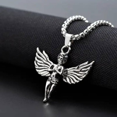 RV jewels Angle Pendant/Locket for Men and Women, Silver Stainless Steel Pendant