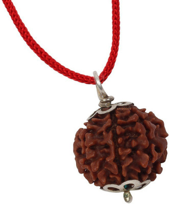 Astrodidi 7 Mukhi Rudraksha Pendant With Lab Report Silver Wood Pendant