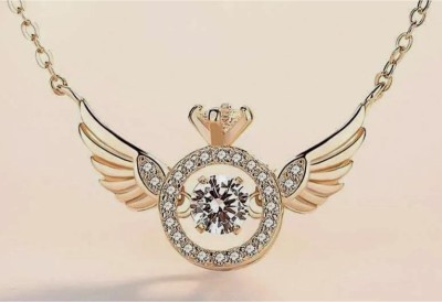 Neerajyoti Angel Wing Diamond Plated Gold-plated Zircon Alloy Pendant