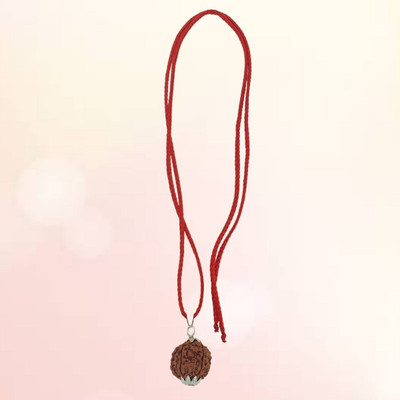 leahyallen 5 Mukhi Certified Pure Siddha Rudraksha Pendent From Nepal Original Silver Beads Brass, Wood Pendant