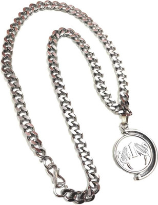 m a enterprises Shehwag Classy S-Coin Chain, Trending Men's Chain Silver Stainless Steel Locket Silver Stainless Steel Locket