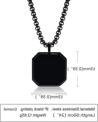 m a enterprises C 761_RR JSE-blak squre pure Stone Pendant Set