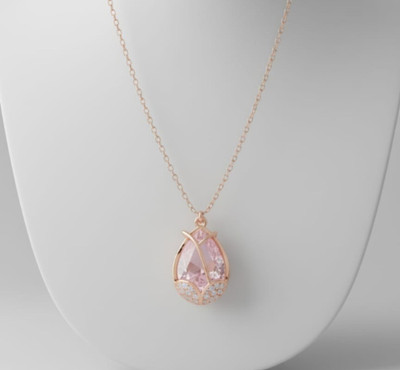 ABC korean Design oval Shape golden-Plated Pearl Drop pandant For Girls & Women Gold-plated Cubic Zirconia Alloy Pendant