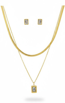 PARMONAS Stainless Steel Gold-plated Gold Jewellery Set(Pack of 1)