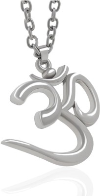 SAFISHA Om Pendant with Silver Choker Chain for Men & Boys Rhodium Sterling Silver Steel Pendant