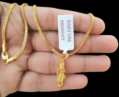 DIVS FASHION KRISHNA PEANDANT WITH CHAIN Gold-plated Brass Pendant Set