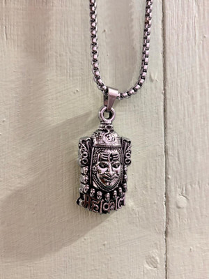 Divine rudras Mahakal Pendant for Men and Women, Shiv mahakal Locket for Boy and Girl Silver Stainless Steel Locket