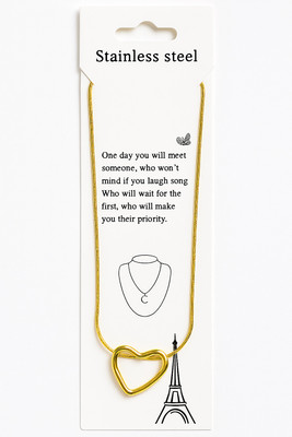 Amvi Stainless Steel Heart Pendant Necklace for Women Gold-plated Stainless Steel Pendant Set