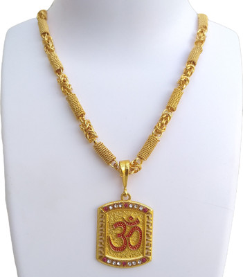 D D FASHION New Om pandent with Holo chain for mens and boys. Gold-plated Alloy Pendant Set