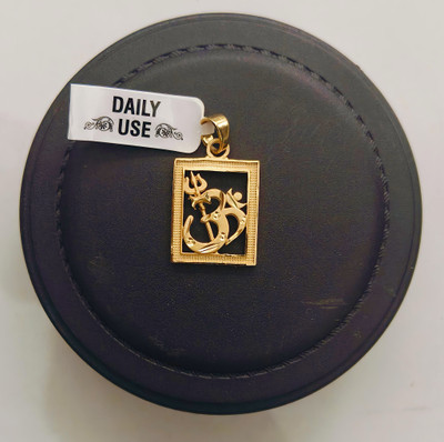 HN JEWELLERY One Gram Gold Plated Om Trishul Designer Pendant For Men And Women Gold-plated Brass Pendant
