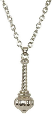 Diivine Hindu Silver plated stainless steel hanuman Gada with Stainless Steel Locket Gold-plated Brass Pendant Set