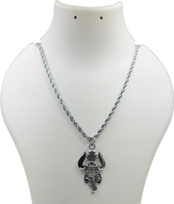Charms Om mahakal shiva trishul locket Chain for boy/Men & girls/Women Sterling Silver Alloy Locket Set