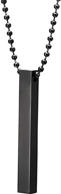 Animated Stainless Steel 3D Cuboid Vertical Bar/Stick Locket Pendant Necklace Silver Stainless Steel Locket