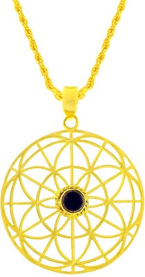MissMister Brass Goldplated Black Onyx Chakra Fashion Jewellery chain Pendant Gold-plated Onyx Brass Locket