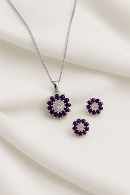 AURANESTZ Alloy Silver Blue Jewellery Set(Pack of 1)