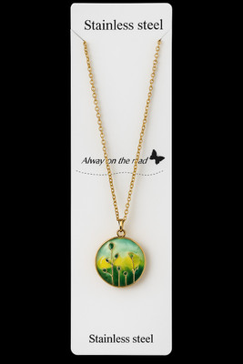 JEWELRYBOUTIQUE Gold Locket Pendant – Green Enamel – 2025 Collection Gold-plated Stainless Steel Locket