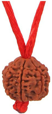 Gemsonclick Original 6 Mukhi Nepali Rudraksha With Red Thread at Wholesale Rate Beads 1 Pcs Sterling Silver Wood