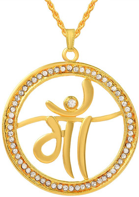 morir Brass Gold Plated Imitation Diamond CZ Stone Big and Bold MAA Word Pendant Gold-plated Cubic Zirconia Brass Pendant