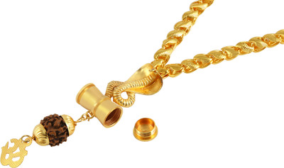 Charms Nagdev Inspired Panch Mukhi Rudraksh Gold-plated Alloy Locket Set