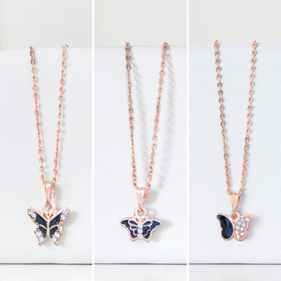 GKD Pack of 3 Pendant Necklace Combo for Girls & Women Alloy Pendant Set