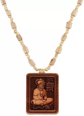 SJ TRADERS Original Tulsi Mala (Kanthi) With Hanuman ji Locket Pendent Wood Locket